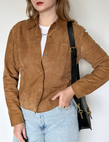 Trendy vintage 100% suede jacket