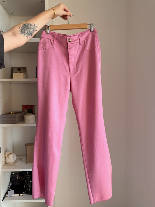 Pink satin trousers Nanushka