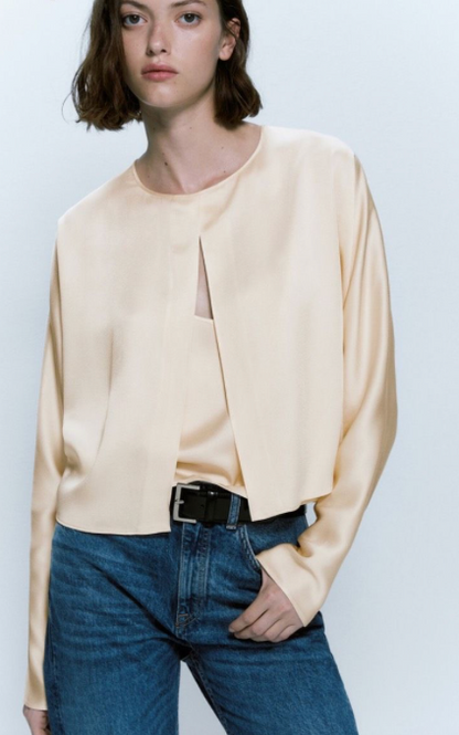 Beautiful satin double blouse Massimo Dutti