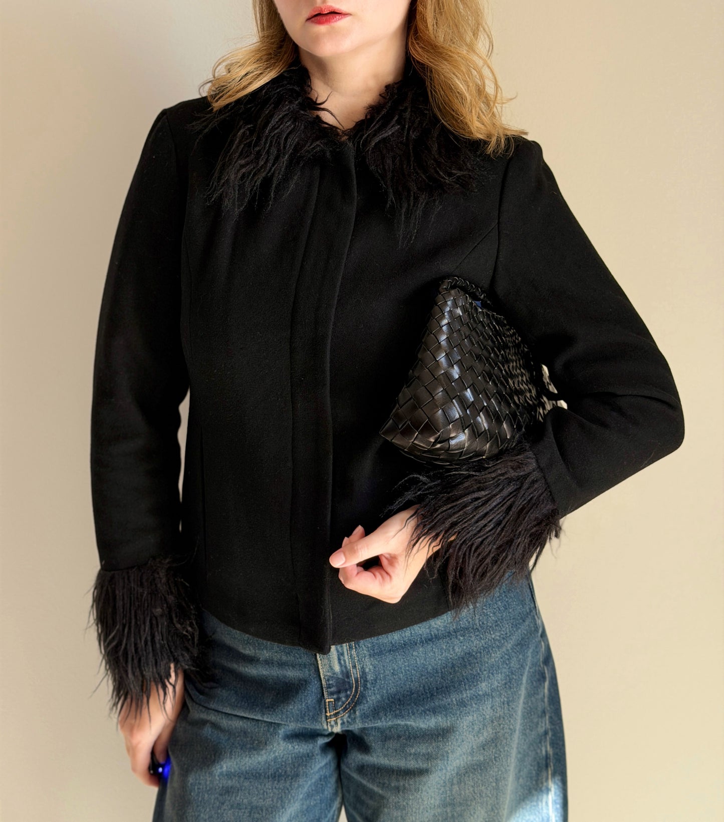 Stylish black wool jacket from NÜMPH