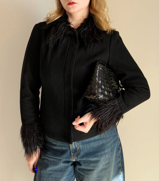 Stylish black wool jacket from NÜMPH