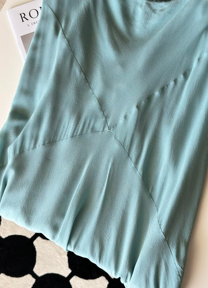 Asymmetrical silk turquoise skirt by Pearce Fionda brand