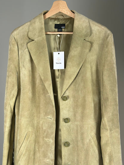 Beautful light olive green suede coat