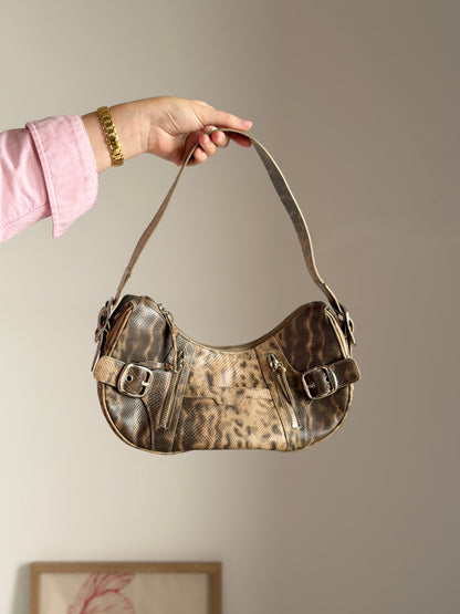 Stylish vintage DKNY shoulder bag in a snakeskin pattern