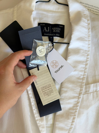 White Armani Jeans cotton blazer