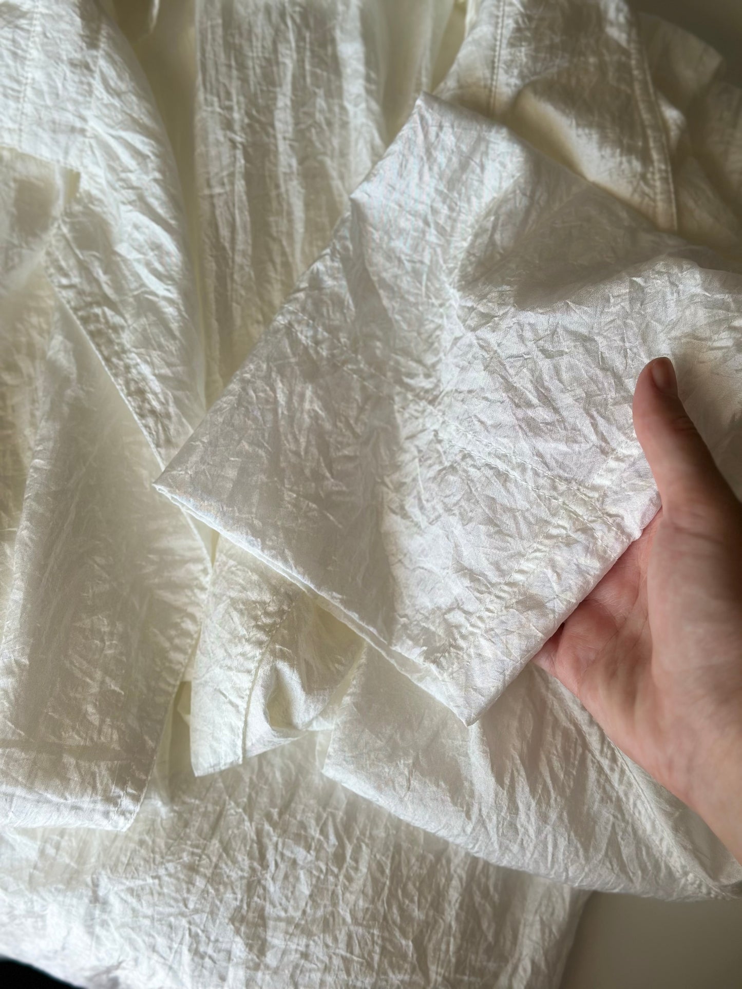 Lightweight oversized white duster coat