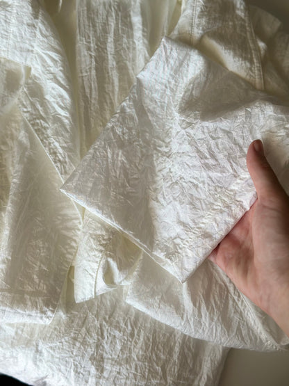 Lightweight oversized white duster coat