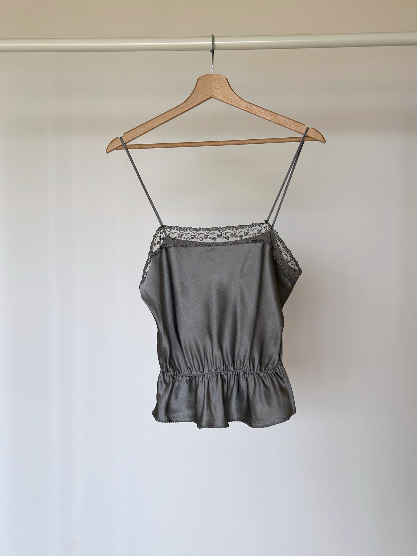 Vintage silk top with lace