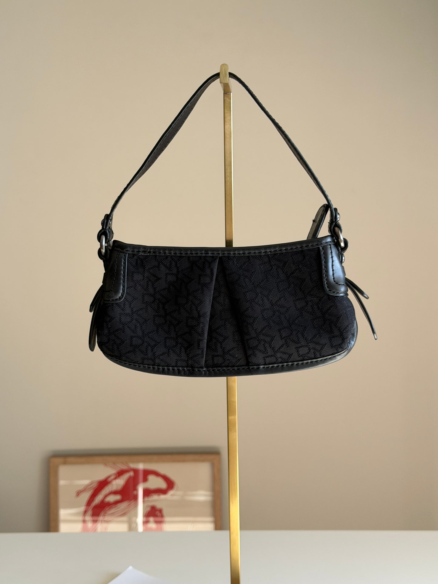 Beautiful vintage DKNY baguette black bag