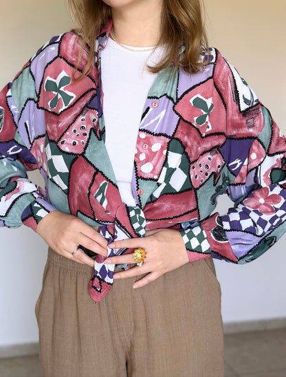 Bold vintage viscose blouse