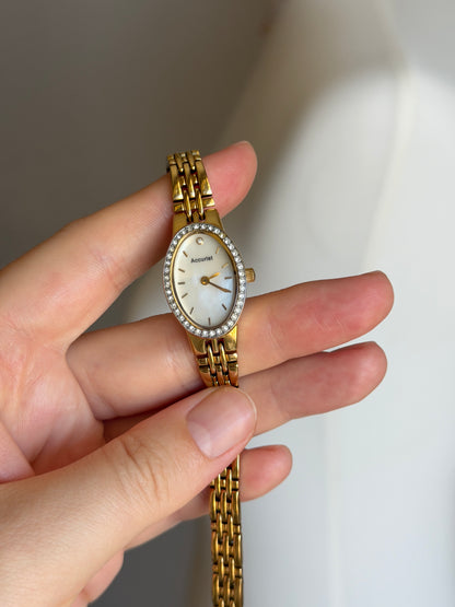 Amazing vintage gold-tone watch Accurist with crystals