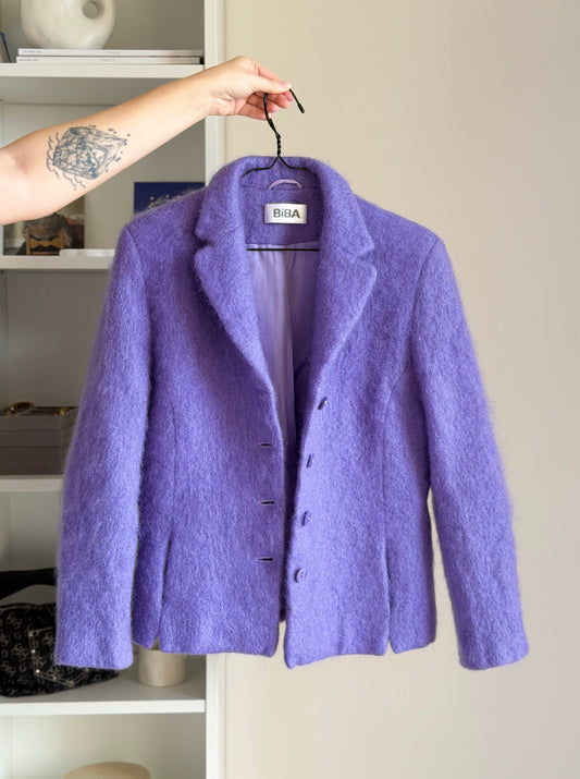 Statement mohair blend lilac jacket