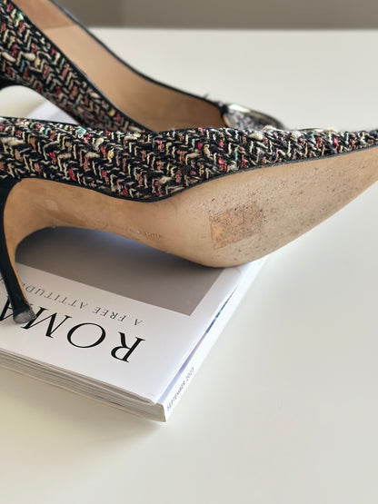 Authentic Manolo Blahnik tweed heels