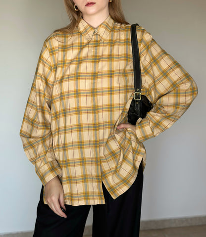 Plaid yellow oversized shirt