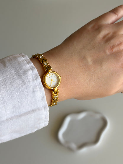 Vintage Sekonda gold-tone watch with crystals