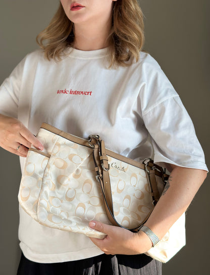 Coach tote bag with iconic “C” monogram