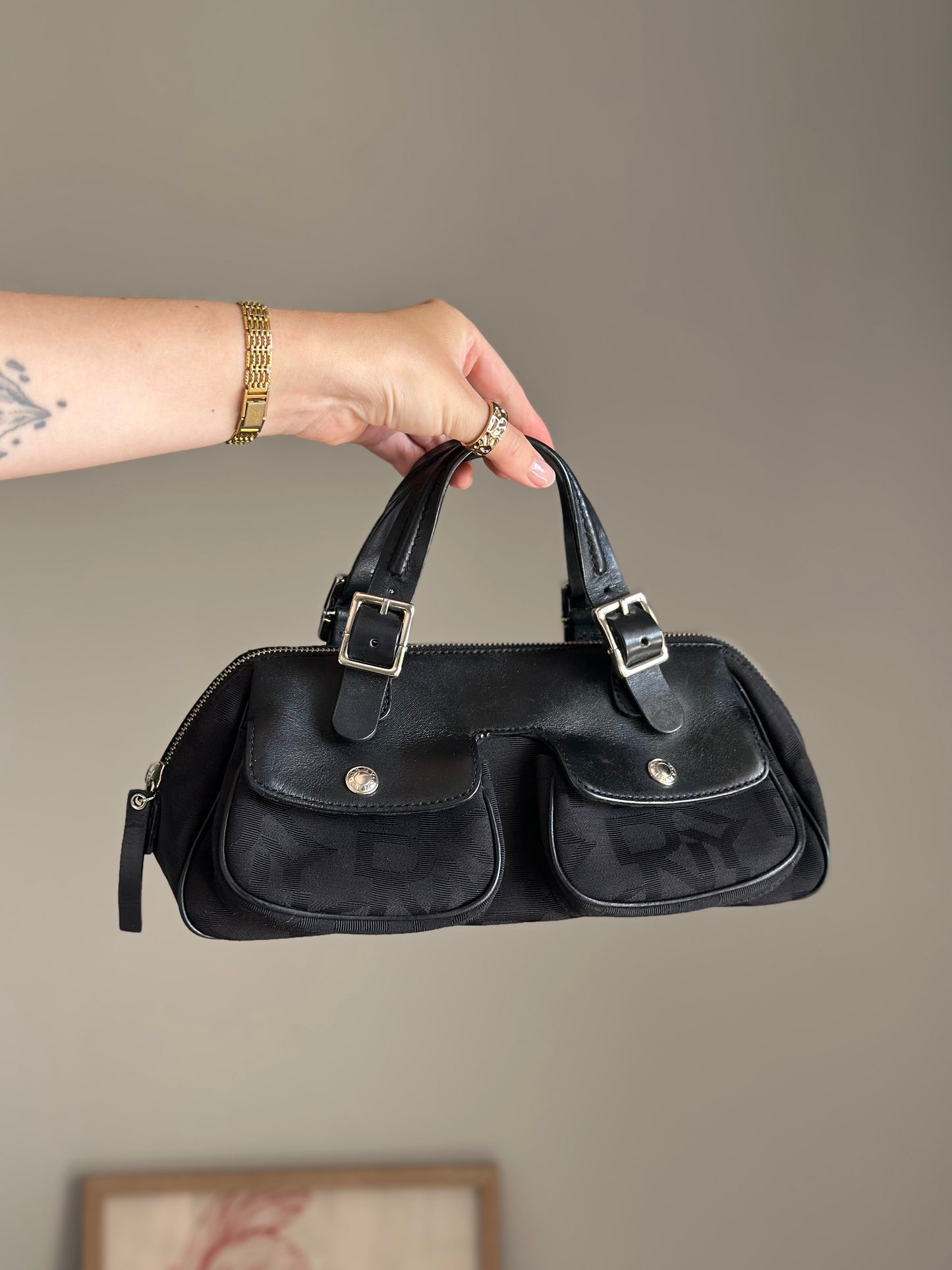Lovely vintage DKNY satchel black bag
