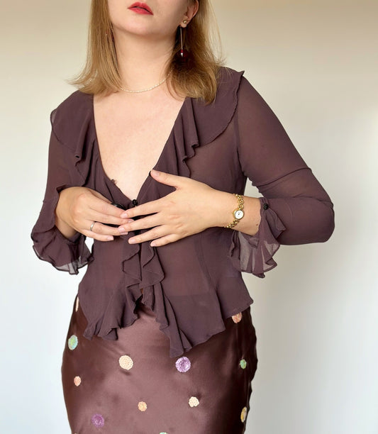 Lovely vintage semi-sheer silk blouse Monsoon