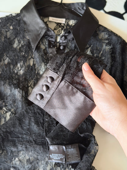 Sophisticated black lace blouse by Yessica