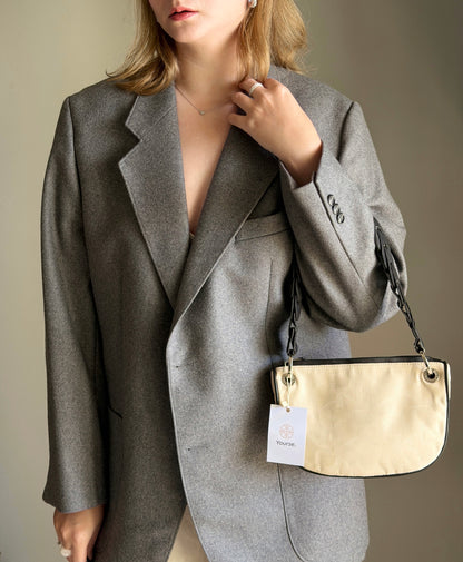 Stylish vintage DKNY cream shoulder bag