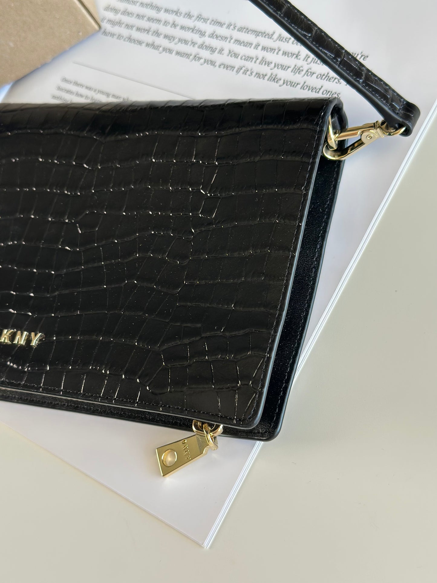 Chic DKNY leather clutch wallet