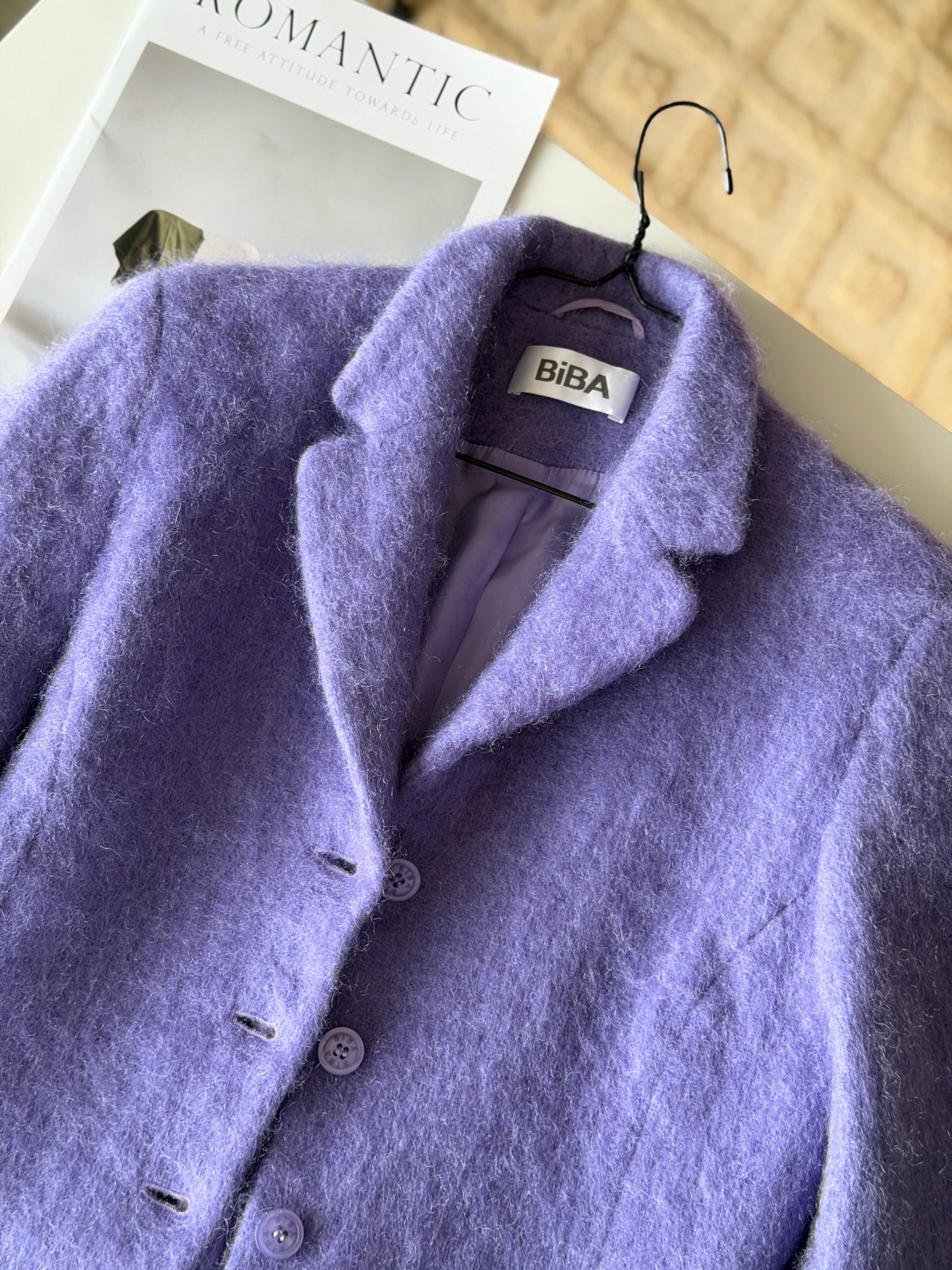Statement mohair blend lilac jacket