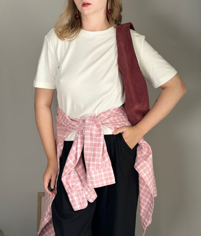 Charming pink and white checkered shirt