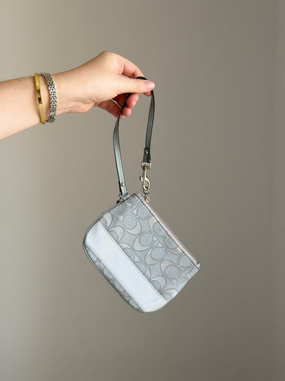 Vintage Coach grey signature wristlet