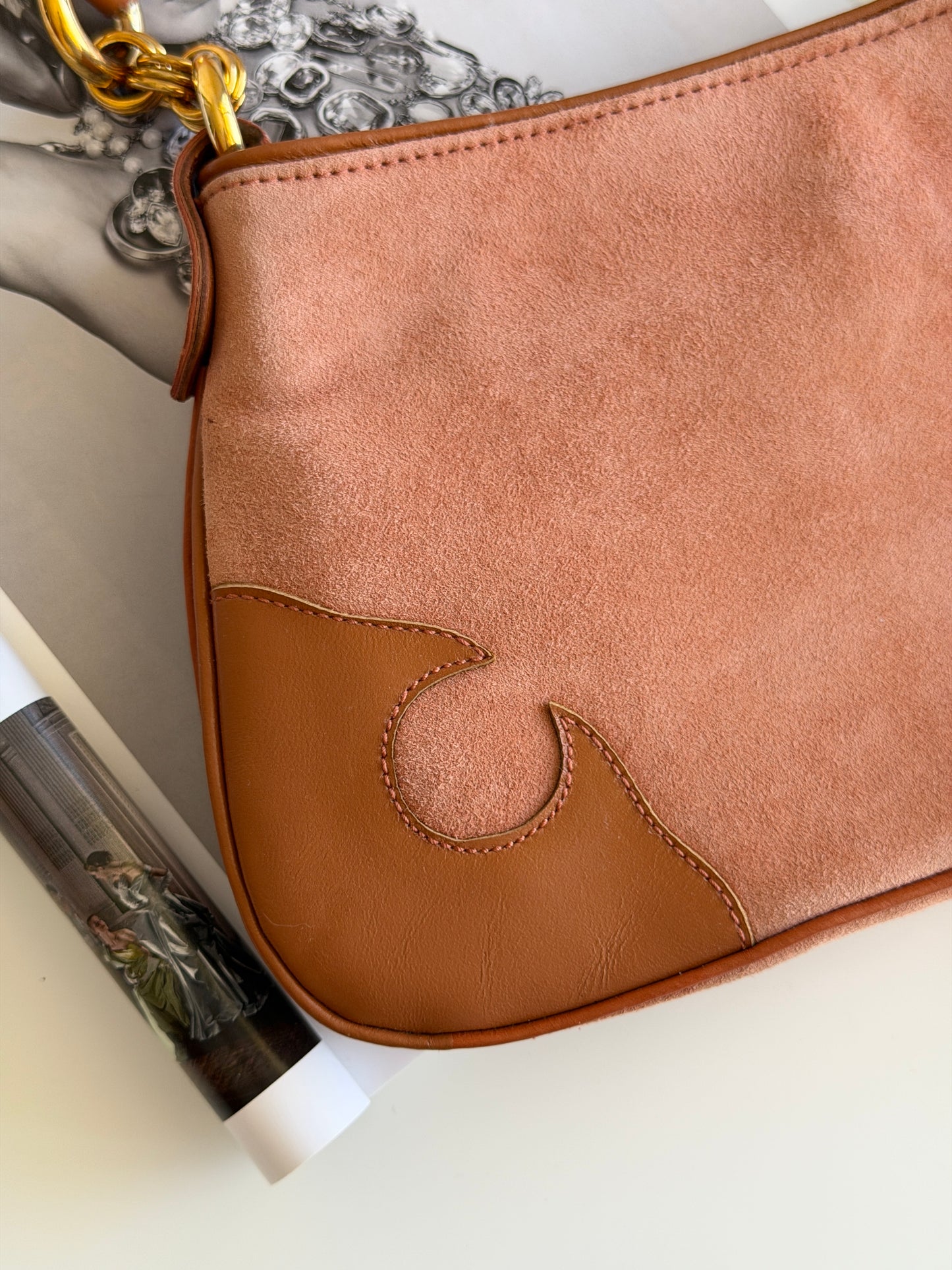 Vintage suede caramel bag