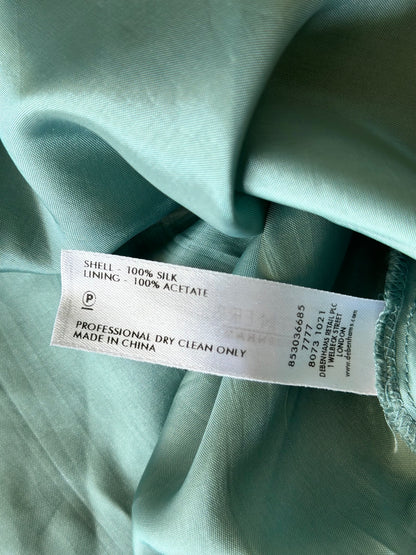 Asymmetrical silk turquoise skirt by Pearce Fionda brand
