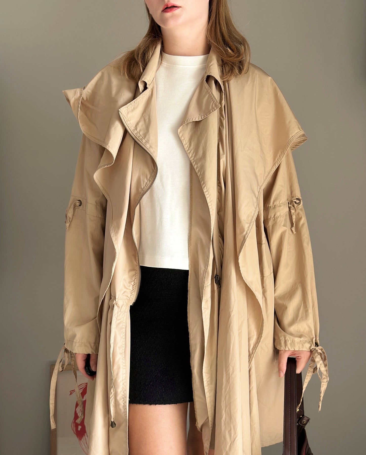Statement beige trench coat