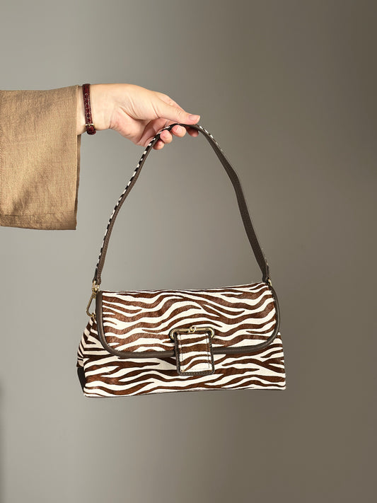 Striking Dune London shoulder zebra bag