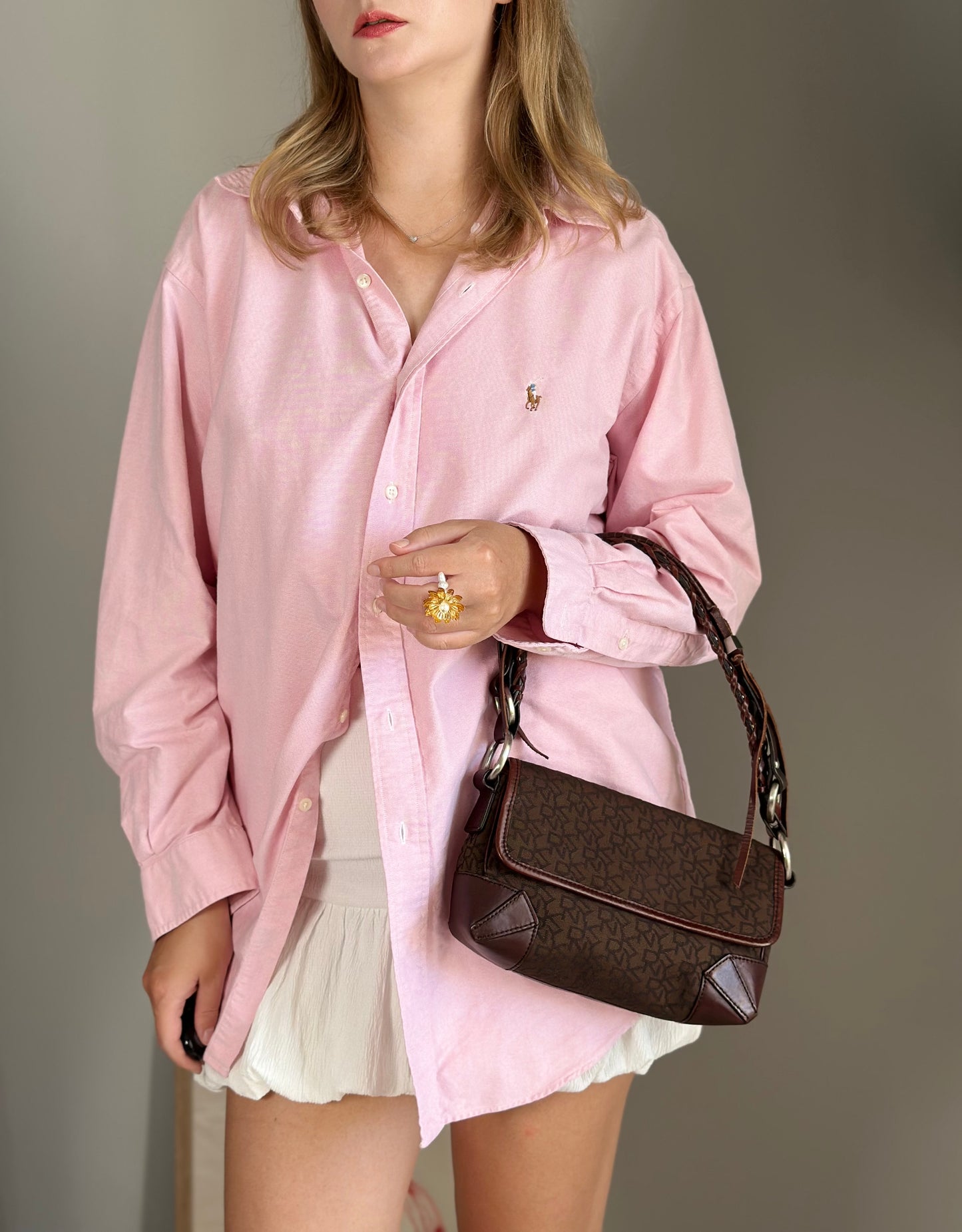 Amazing vintage DKNY shoulder bag in brown monogram print