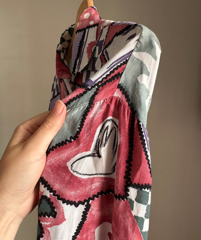 Bold vintage viscose blouse