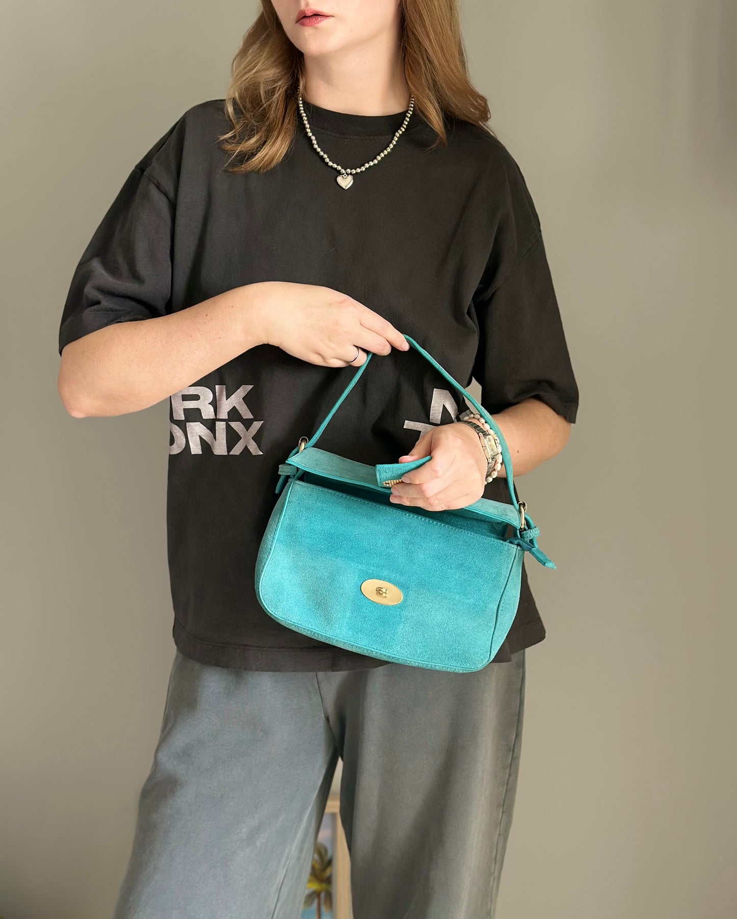 Lovely vintage suede shoulder bag
