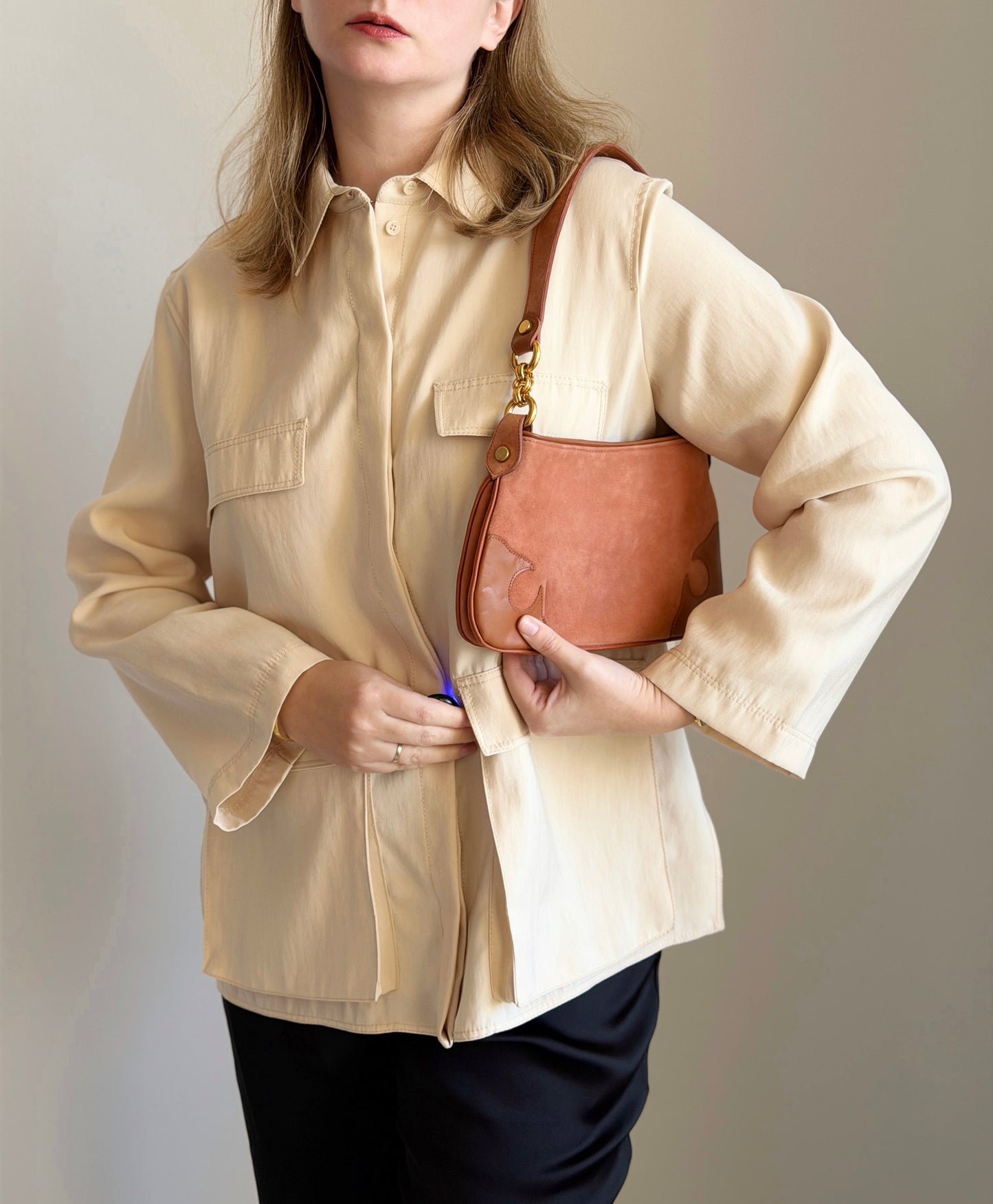 Vintage suede caramel bag