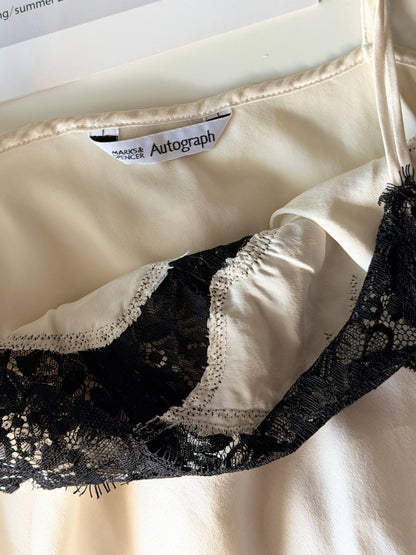 Stunning silk night dress with lace