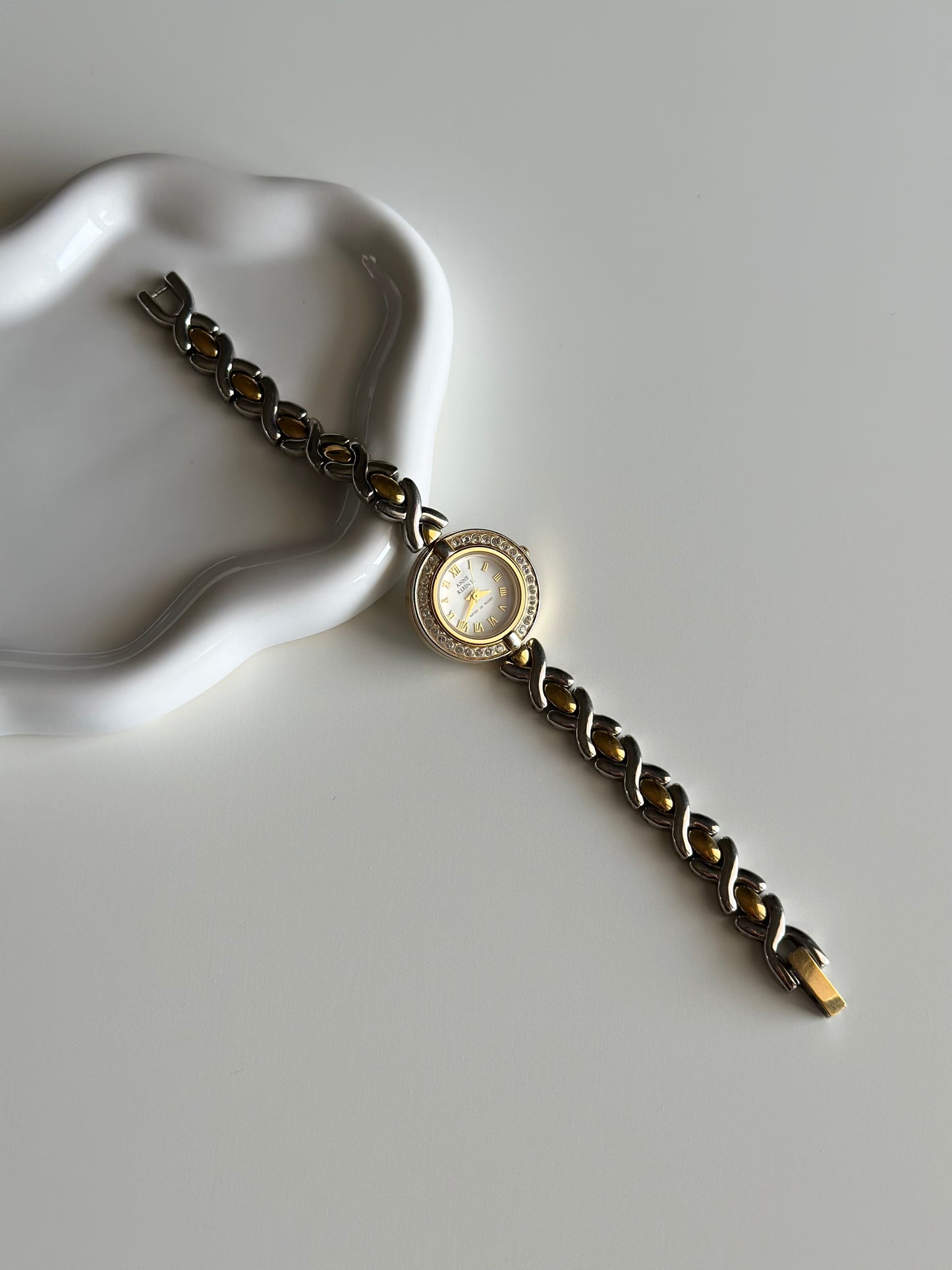 Vintage Anne Klein II watch with a stylish two-tone design
