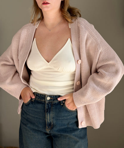 Cozy light pink cardigan from COS