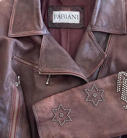 Gorgeous vintage leather jacket with decoration