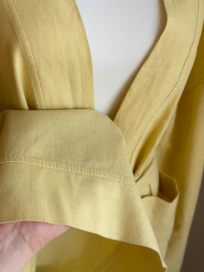 Oversized yellow linen robe