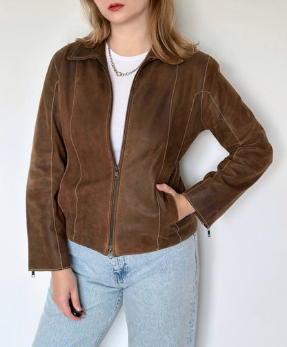 Vintage 100% leather distressed jacket