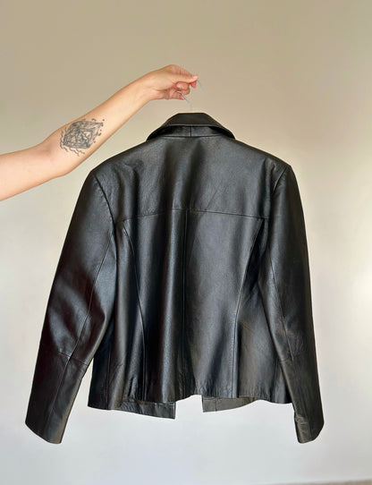 Stunning vintage minimalistic leather jacket