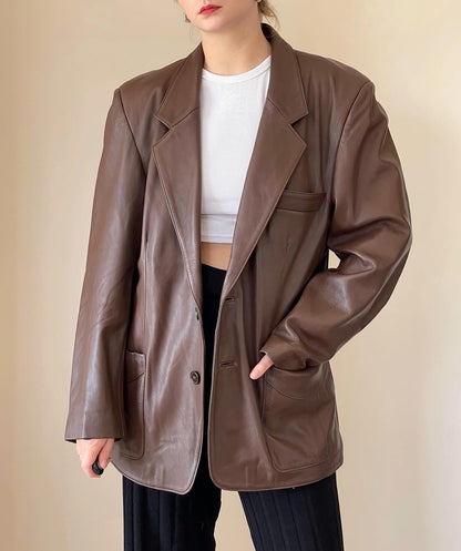 Vintage oversized leather jacket