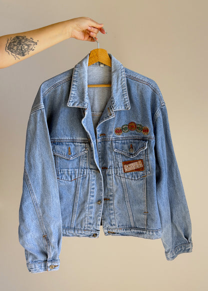 Vintage denim jacket in a light blue wash