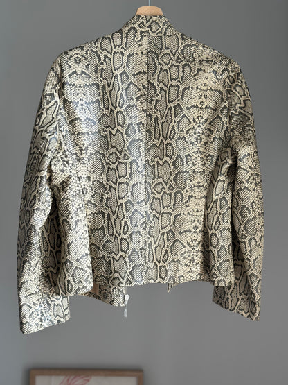 Amazing vintage snake-print faux leather jacket