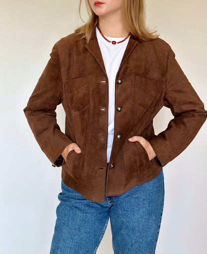 Vintage 100% suede brown jacket