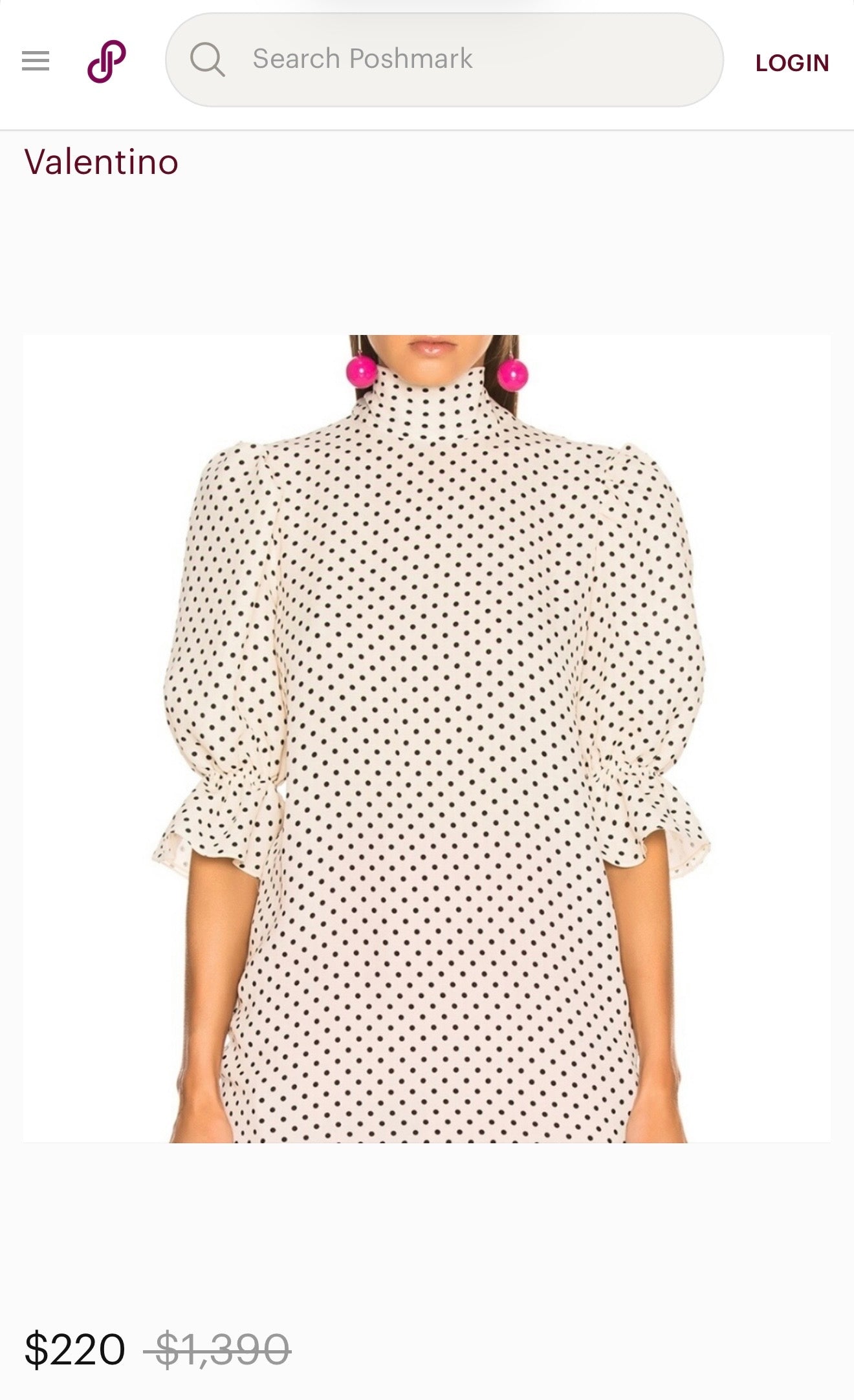 Authentic Valentino polka dot silk blouse
