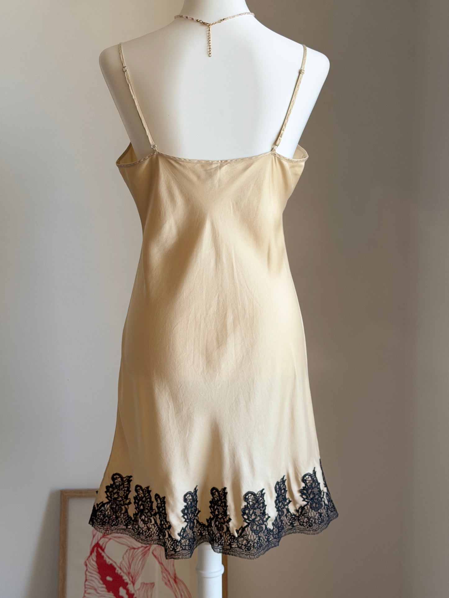 Elegant vintage slip silk dress
