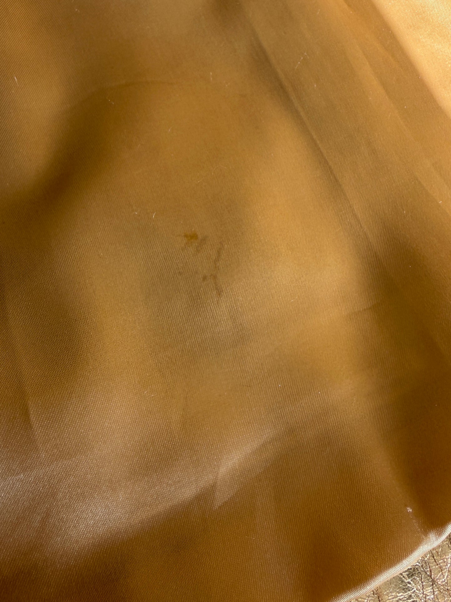 Vintage real leather metallic gold jacket